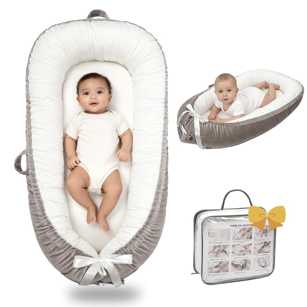 Bubbyhuts baby lounger with breathable organic cotton for daytime comfort