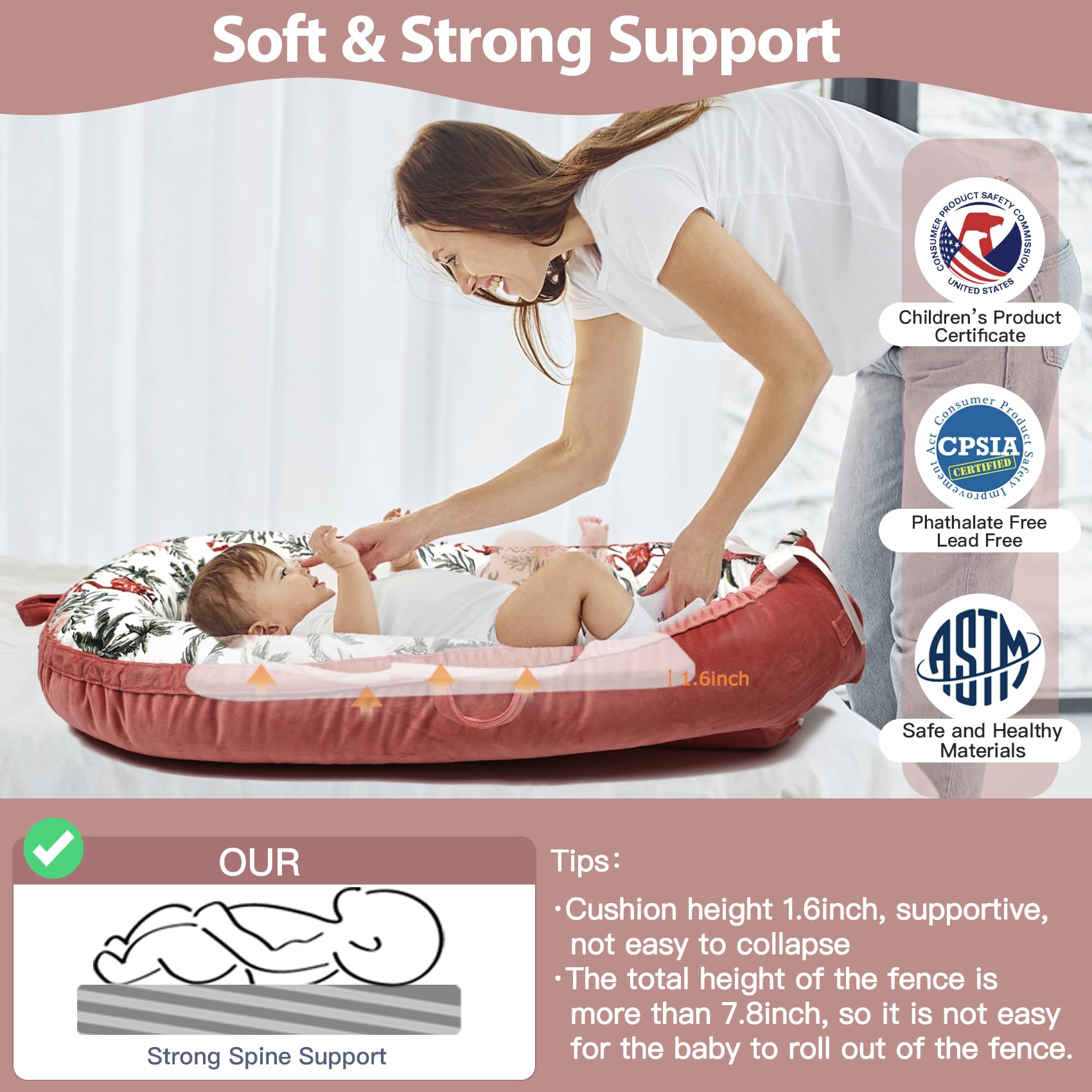 Bubbyhuts lounger with removable cover for easy washing and care.