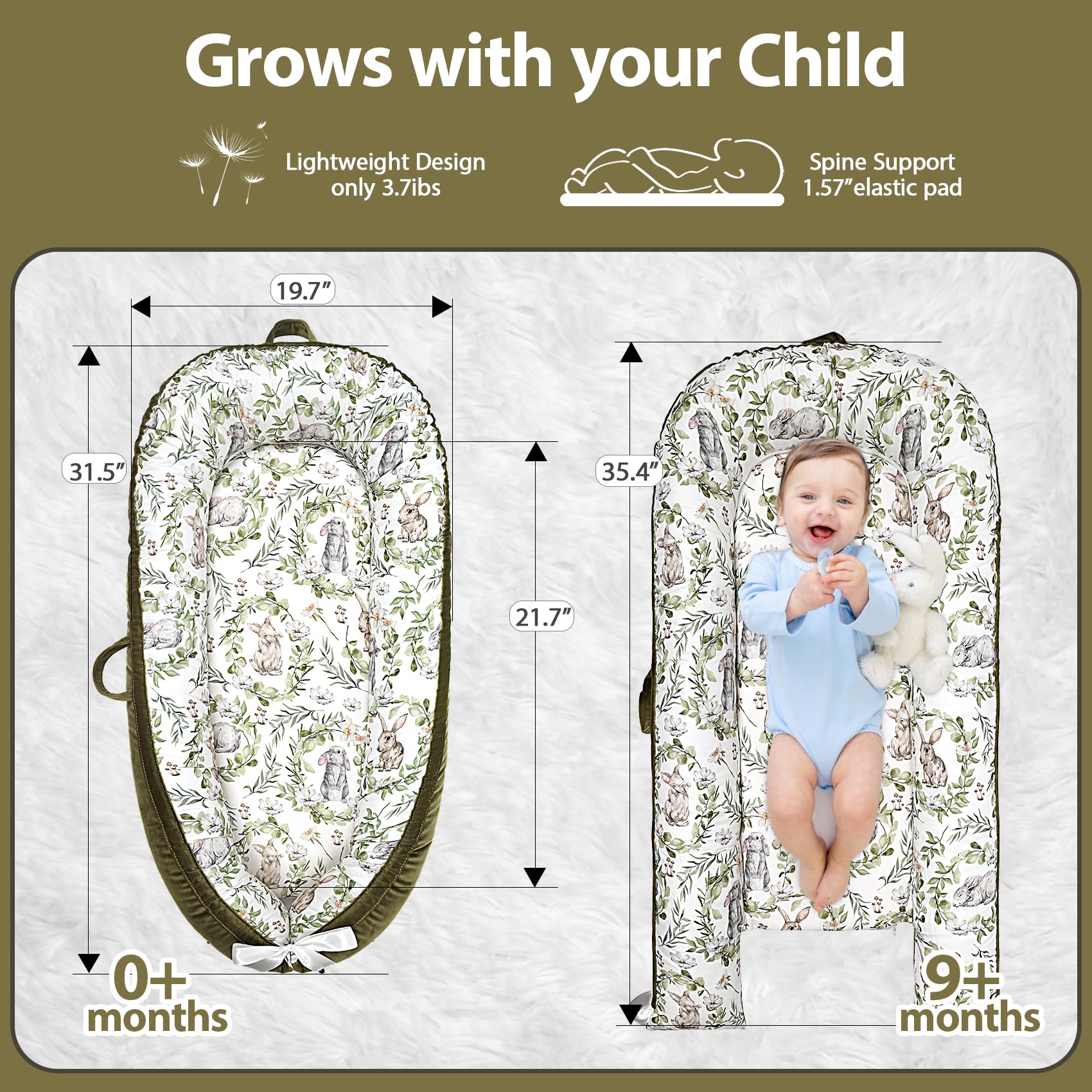 Bubbyhuts Green Rabbit easy-clean design preserves a fresh, cozy setup.