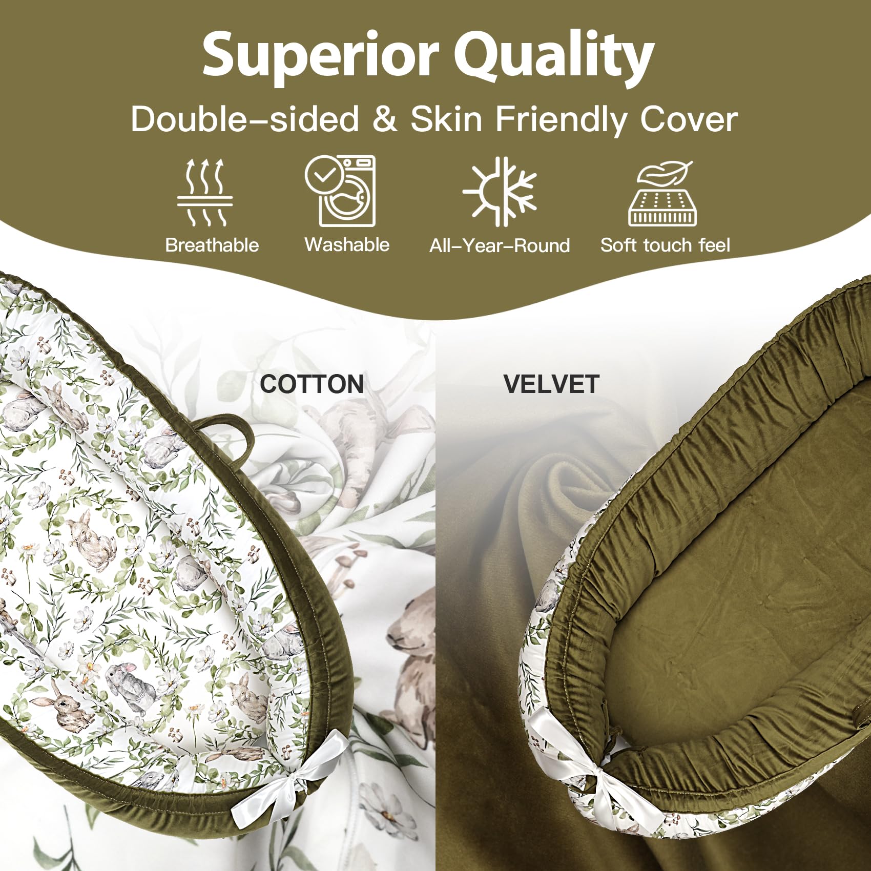 Bubbyhuts Green Rabbit outdoor travel lounger for on-the-go use.