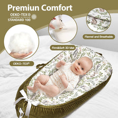 Bubbyhuts Green Rabbit soft cotton lounger cover supports skin comfort.