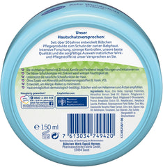 Bübchen Wundschutz Baby Cream texture on skin, showing nourishing beeswax and oils.