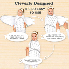 Bublo Baby adjustable wrap with hook-and-loop closures for easy newborn swaddling.