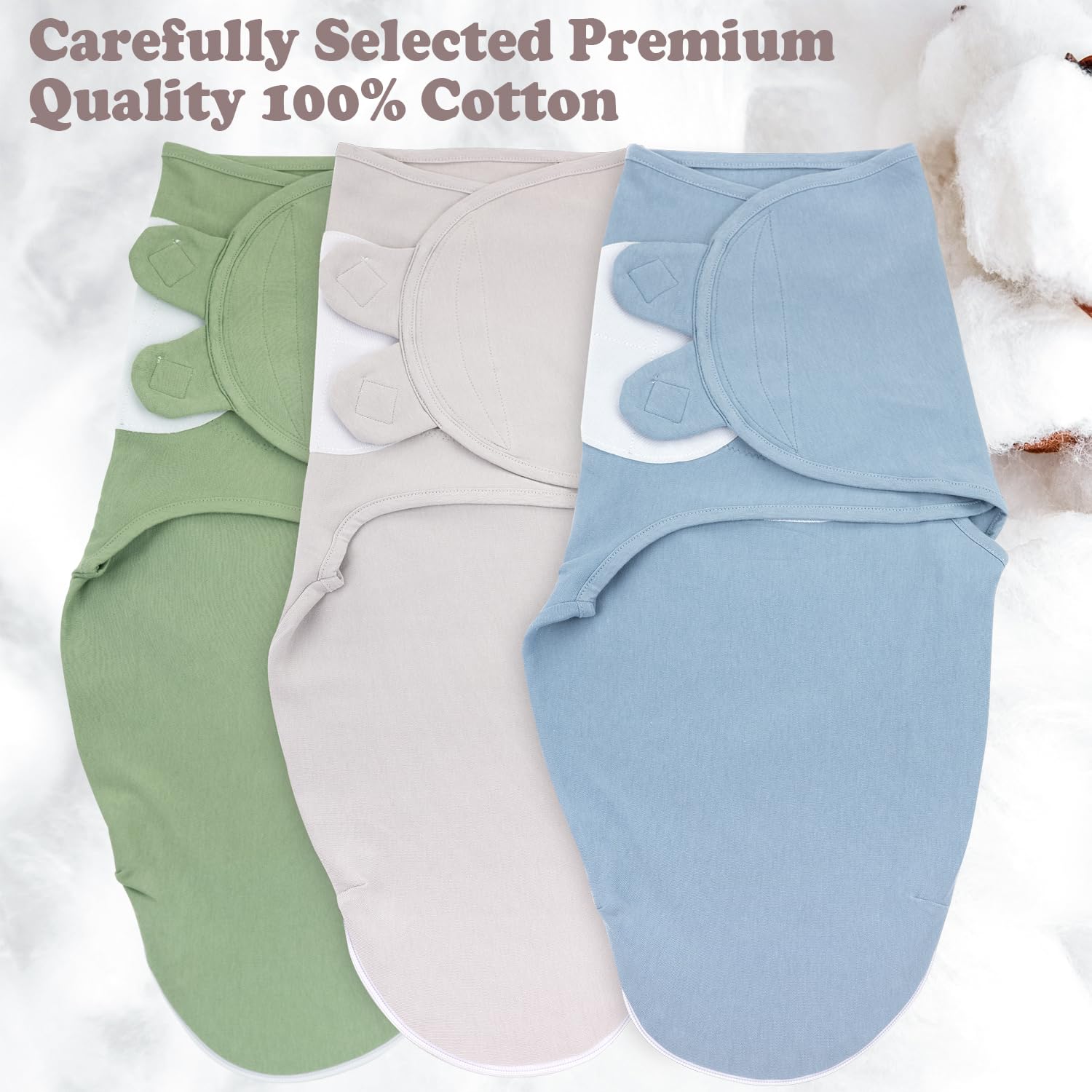 Lightweight Bublo Baby swaddles, machine washable for easy care