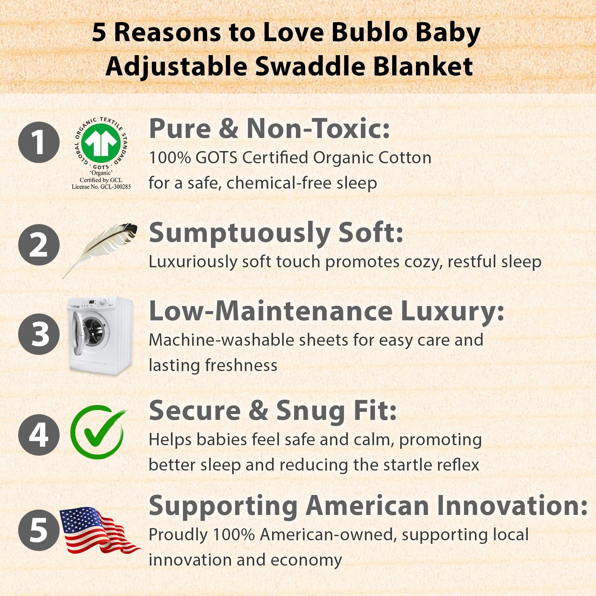 Bublo Baby Galaxy swaddle adjustable tabs 02 ensures secure wrapping.