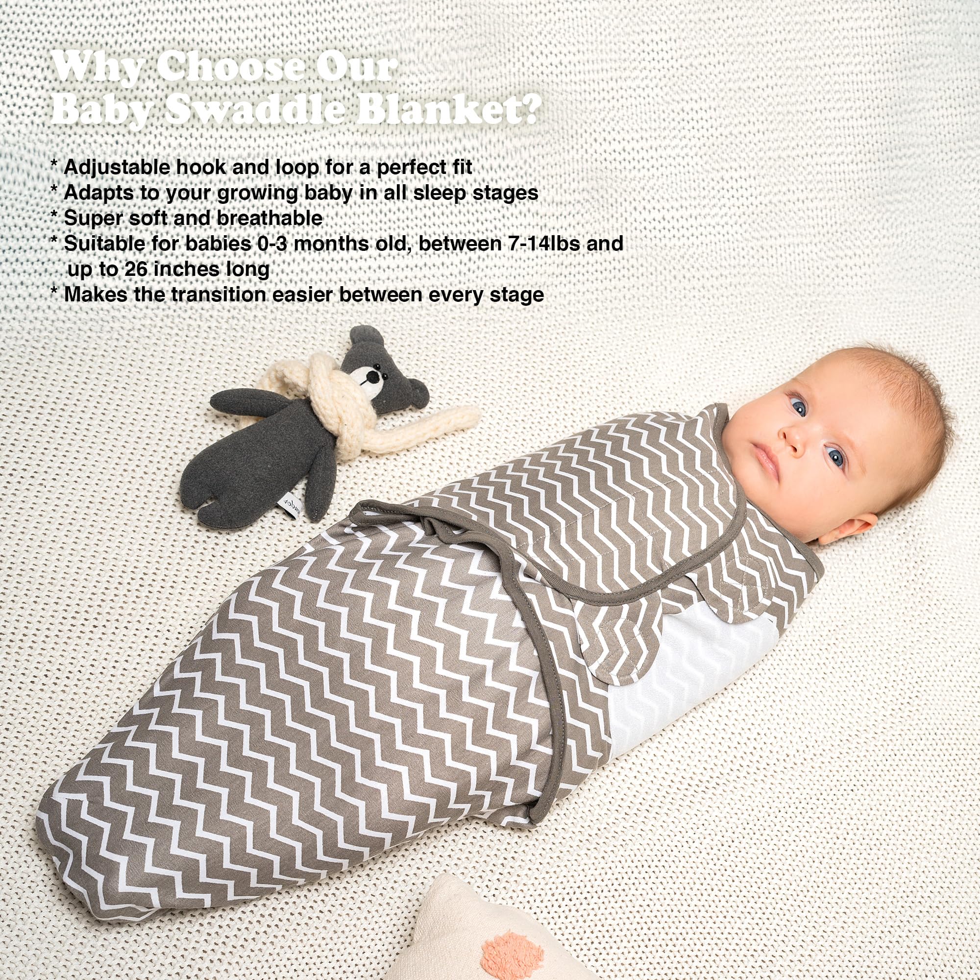 Bublo Baby travel-ready swaddle Galaxy fits into a diaper bag.
