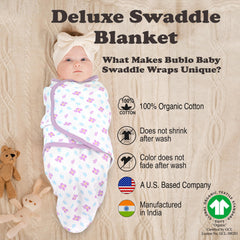 Bublo Baby swaddles organic cotton fabric close-up for breathable softness.