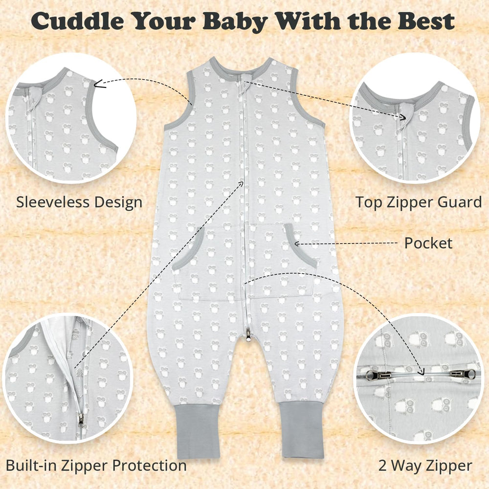 Bublo Baby sleeveless breathable sleep sack promotes free movement and year-round comfort.