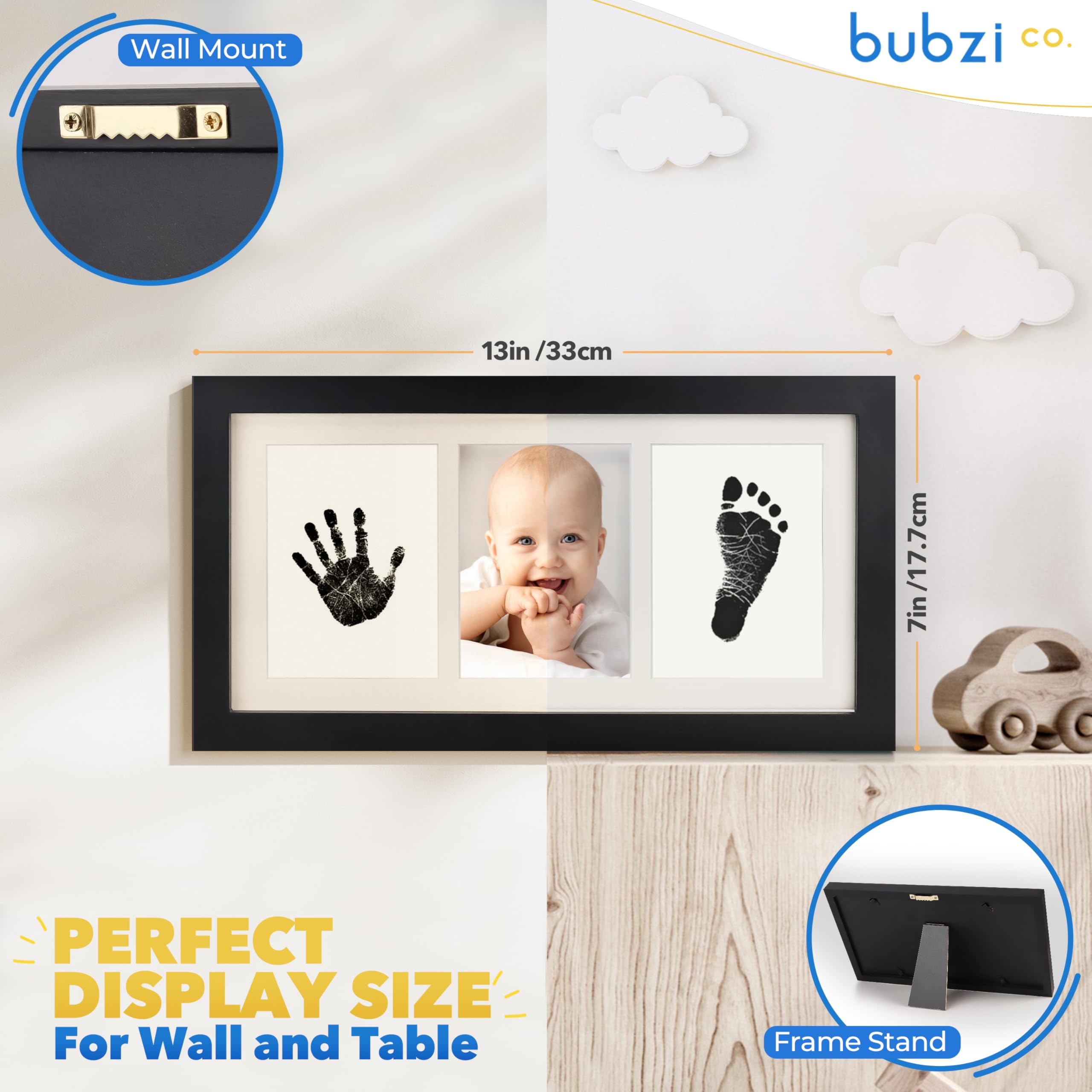 Bubzi Co footprint frame highlights tiny details for nursery display