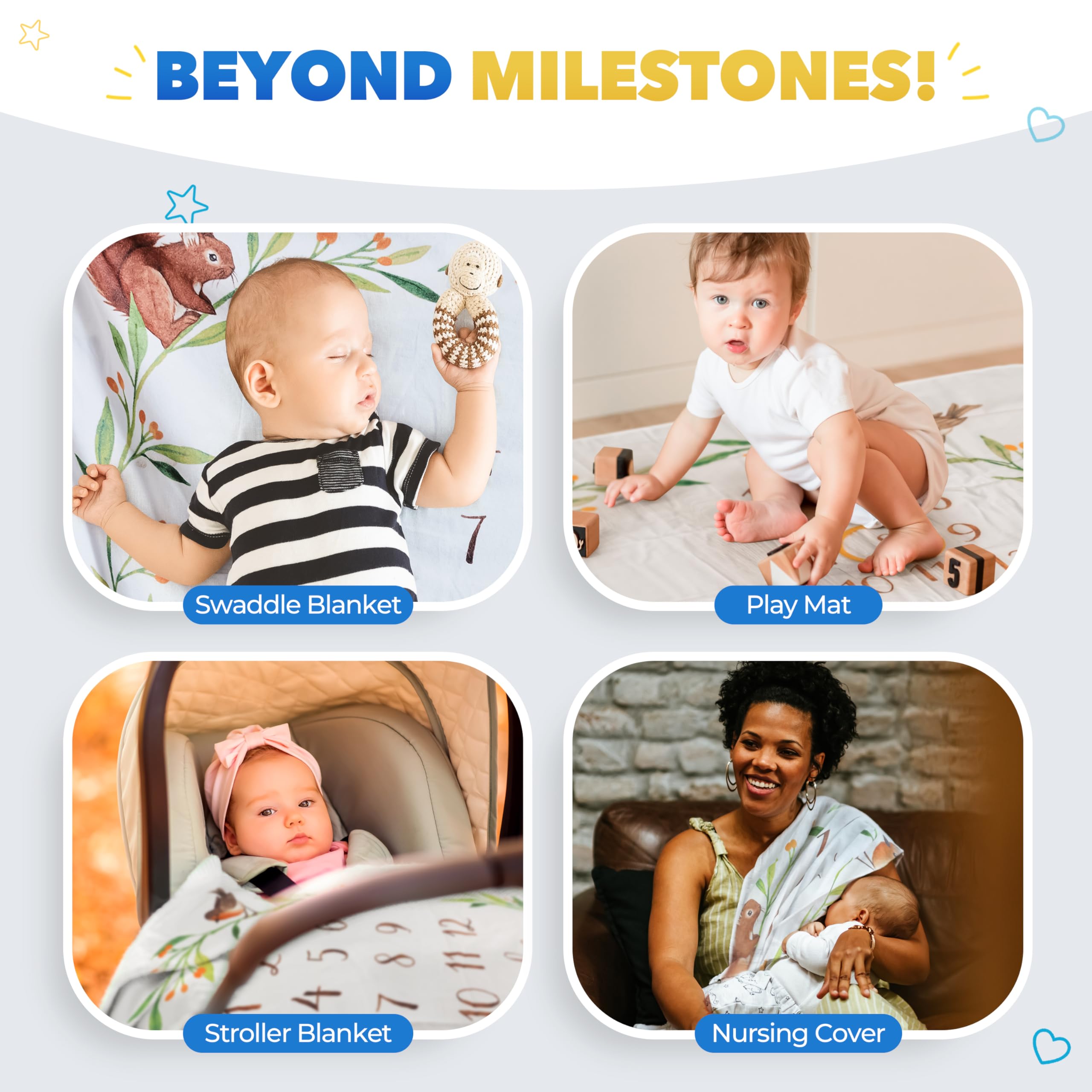 Bubzi Co hypoallergenic multi-use blanket for everyday baby comfort