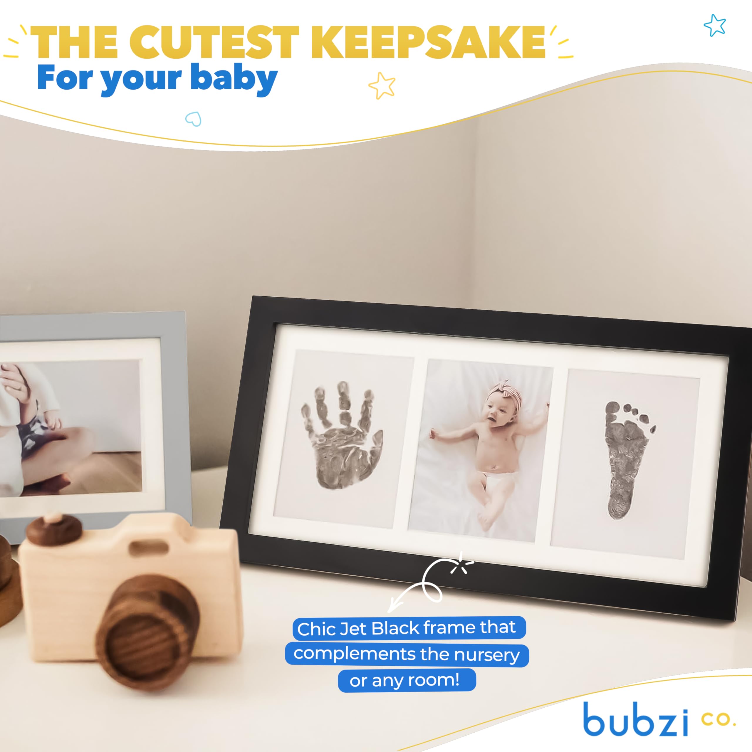 Bubzi Co keepsake wall frame enhances nursery decor with memory