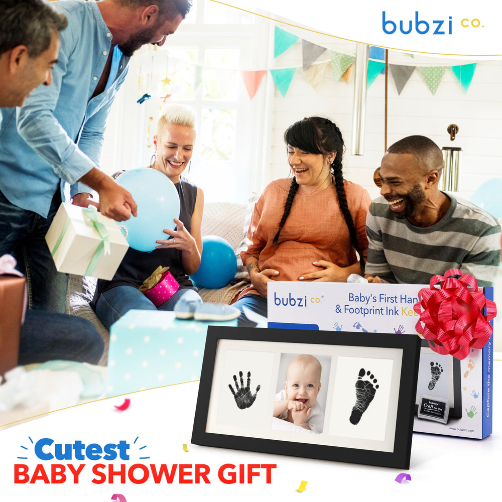 Bubzi Co newborn gift set pairs handprint and footprint keepsakes