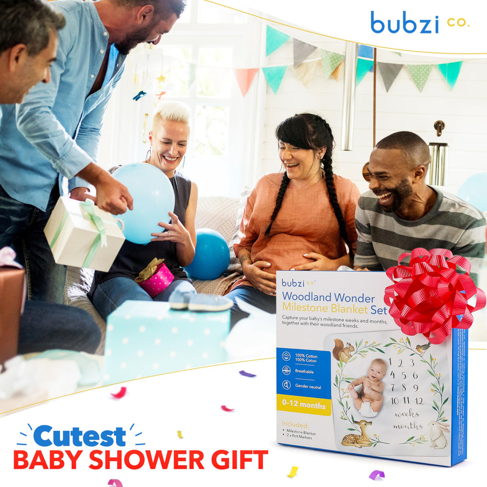 Bubzi Co milestone blanket doubles as stroller cover and play mat