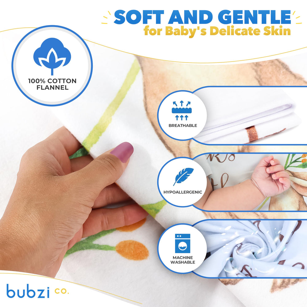 Bubzi Co woodland baby blanket suitable for nursery decor and photos