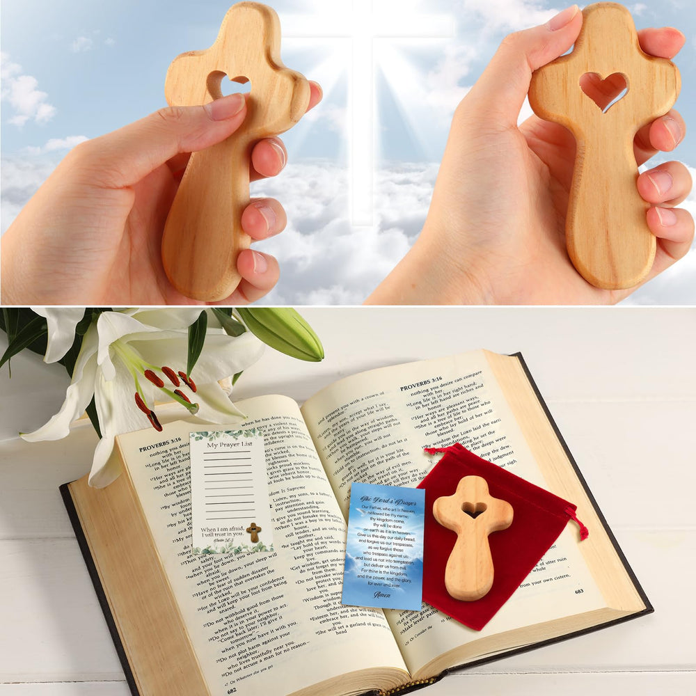 Close-up of Bucherry olive wood cross with smooth finish