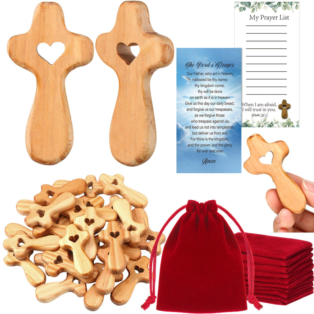 Bucherry olive wood pocket cross handheld for personal prayer on the go.