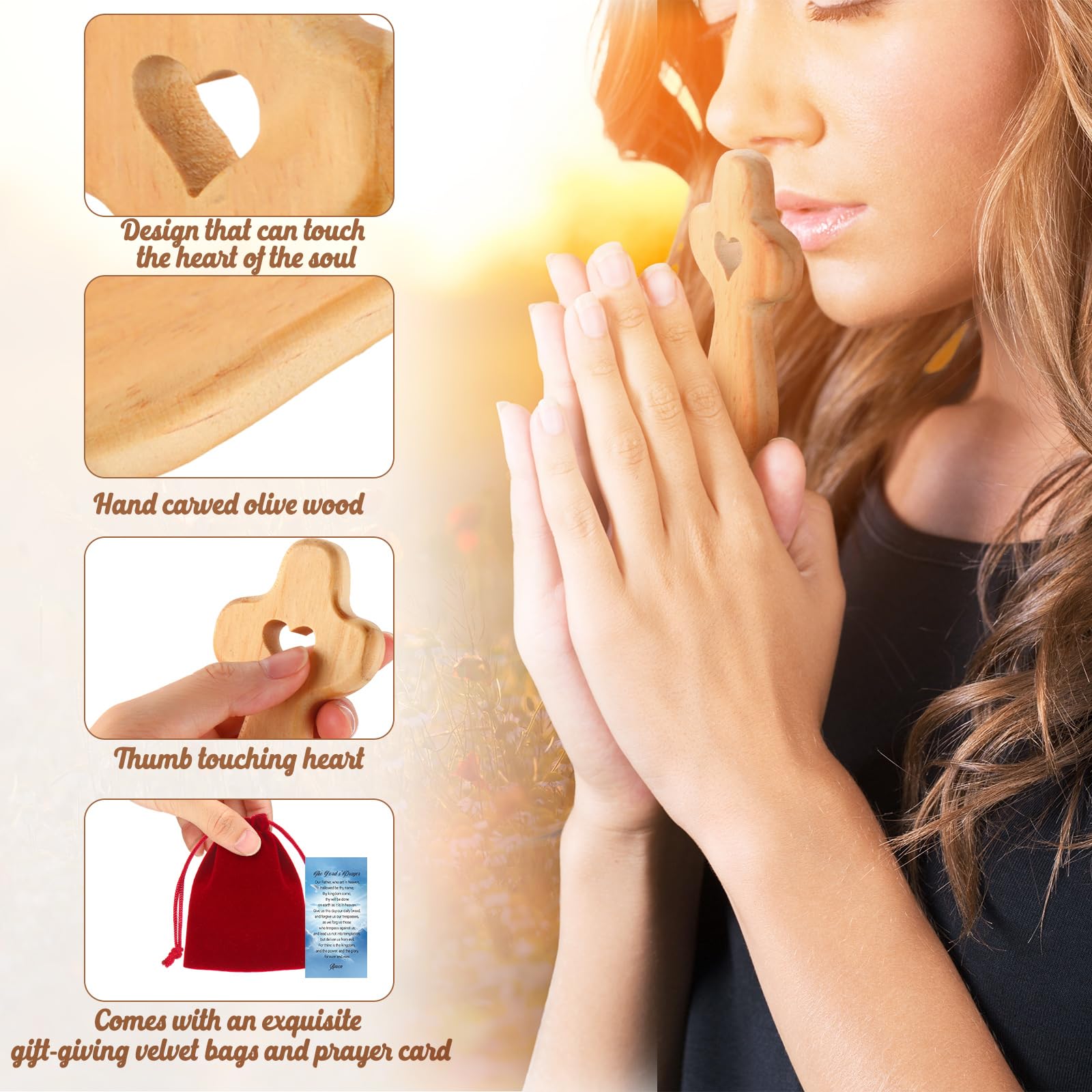Bucherry pocket crosses ideal for baptisms or first communions