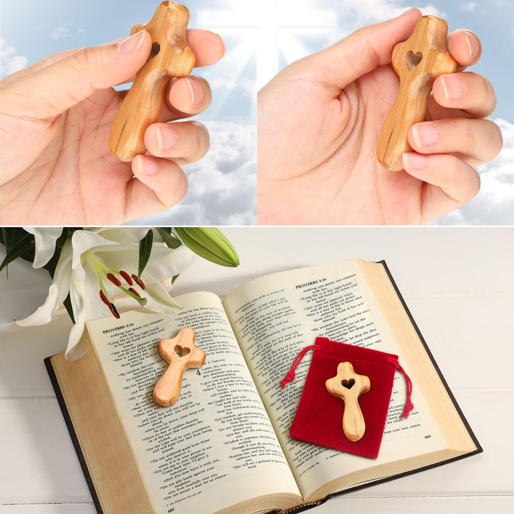 Bucherry pocket cross size 2.36 in fits comfortably in hand.