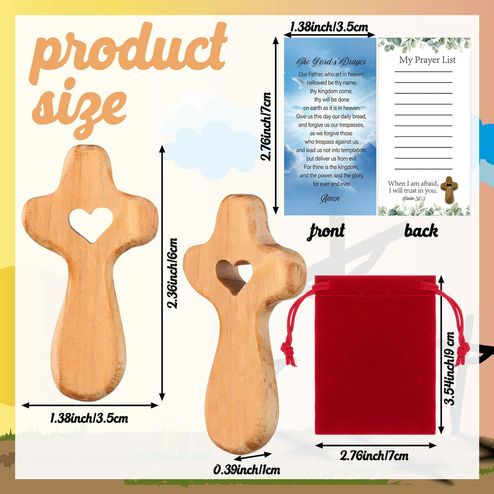 Bucherry cross with linen bag and prayer card for daily reflection