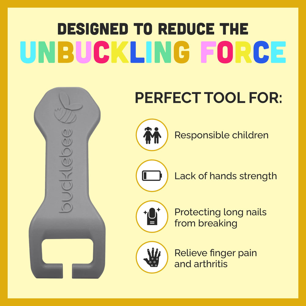 Bucklebee buckle helper gray simplifies opening straps with less effort.