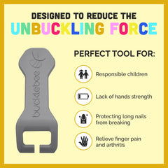 Bucklebee buckle helper gray simplifies opening straps with less effort.