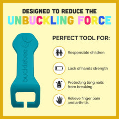Close-up of Bucklebee nails saver reducing nail damage during unbuckling