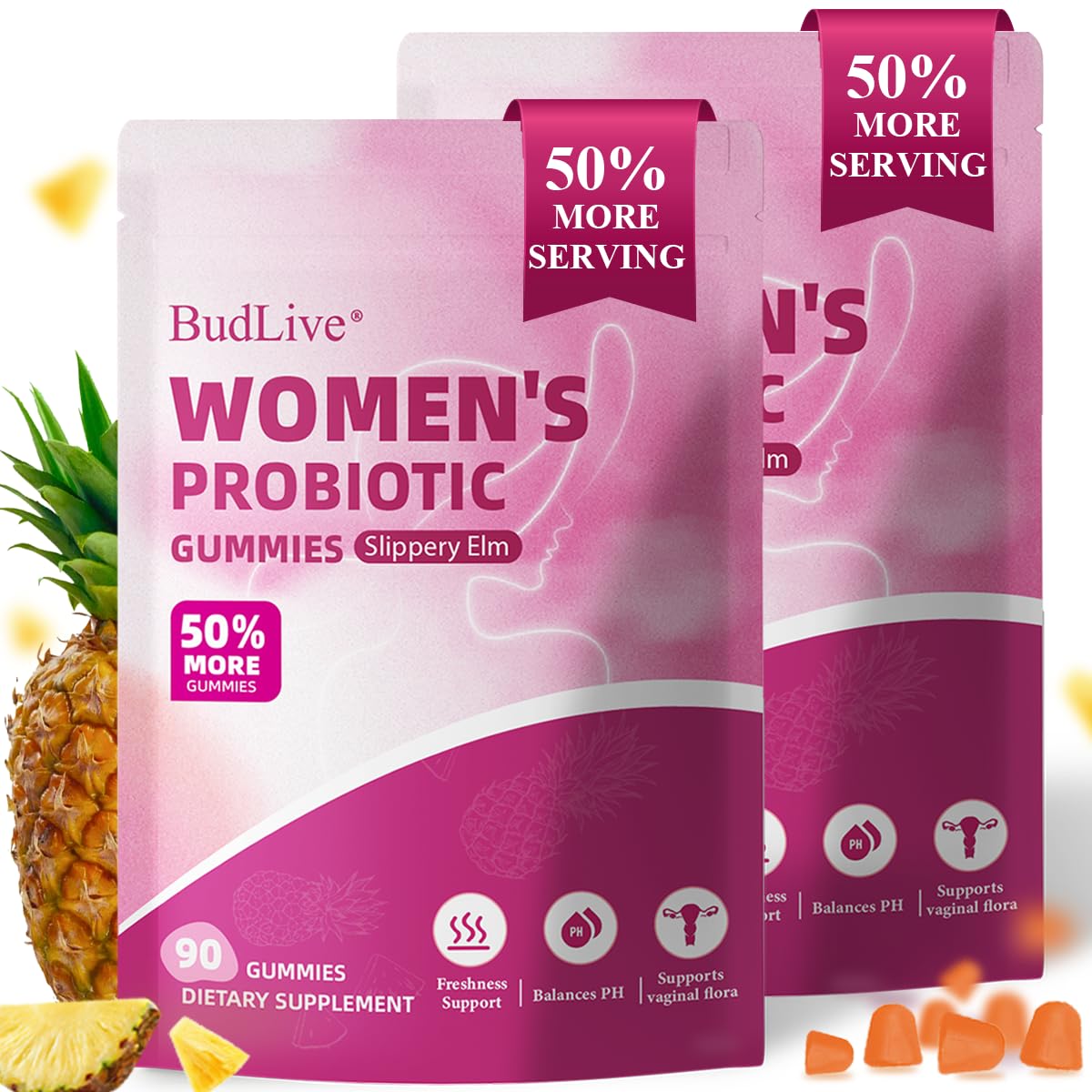 BudLive Gummies bottle with pineapple flavor, ready for daily balance