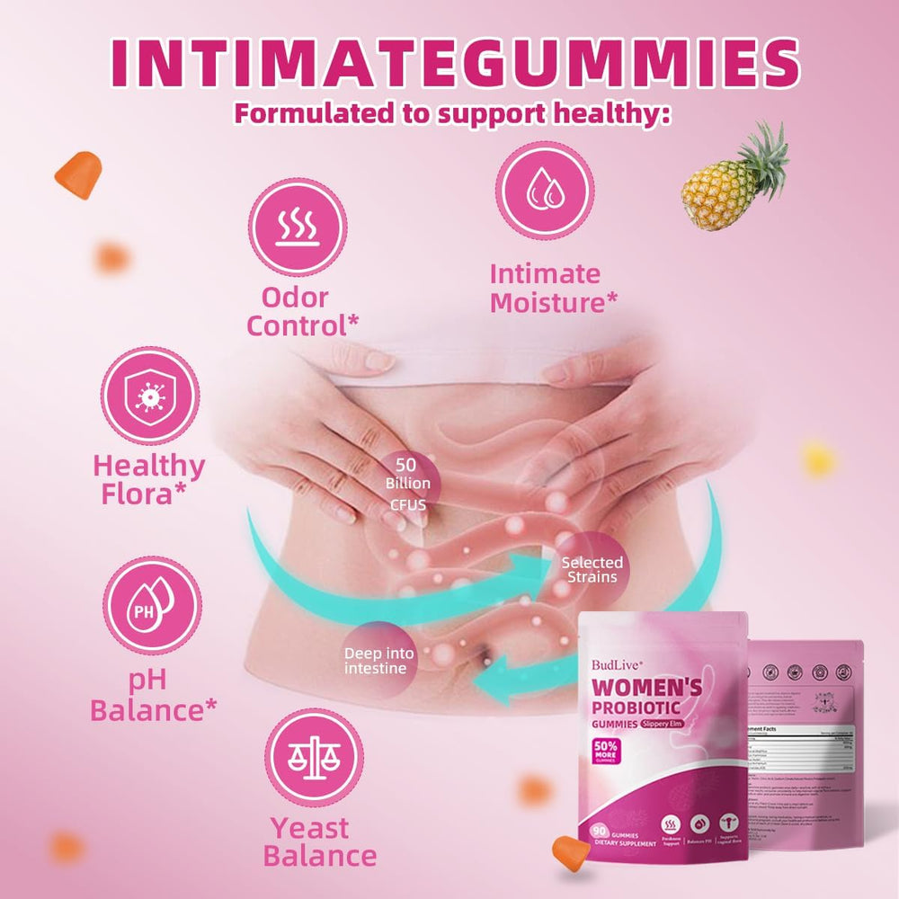 BudLive two-pack vaginal probiotics gummies for convenient daily care