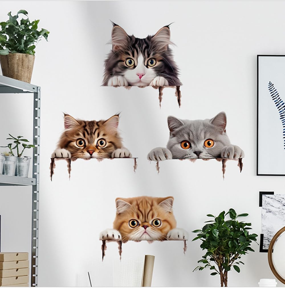 Buer Homie removable cat decal leaves no residue for easy redecorating.