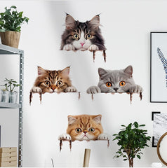 Buer Homie removable cat decal leaves no residue for easy redecorating.