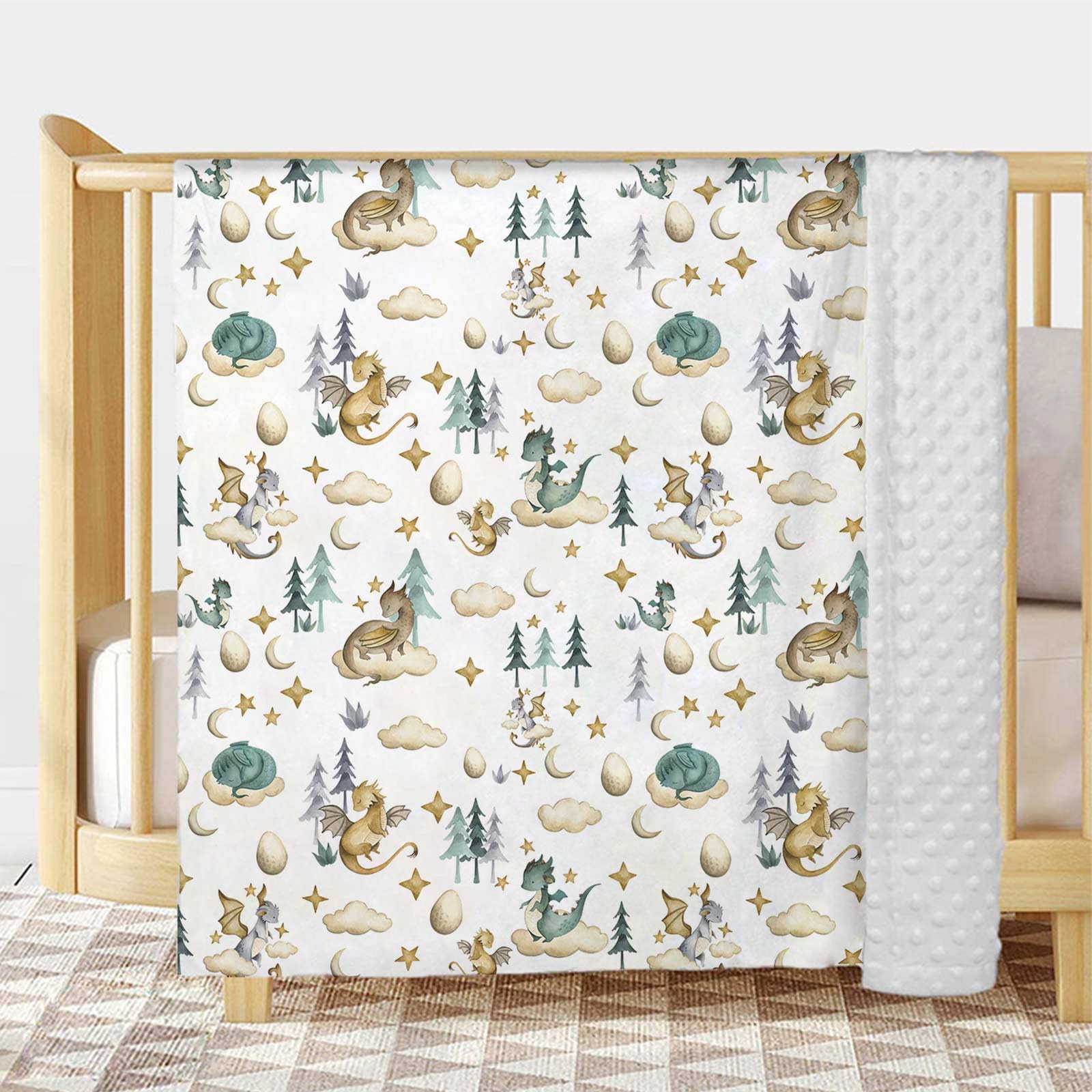 Buerhanerry Dragon Blanket back dotted texture offers gentle tactile comfort