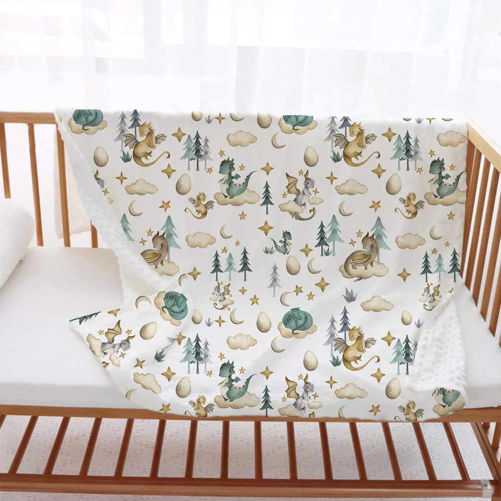 Fairy tale theme adds nursery whimsy and storytelling moments with this blanket