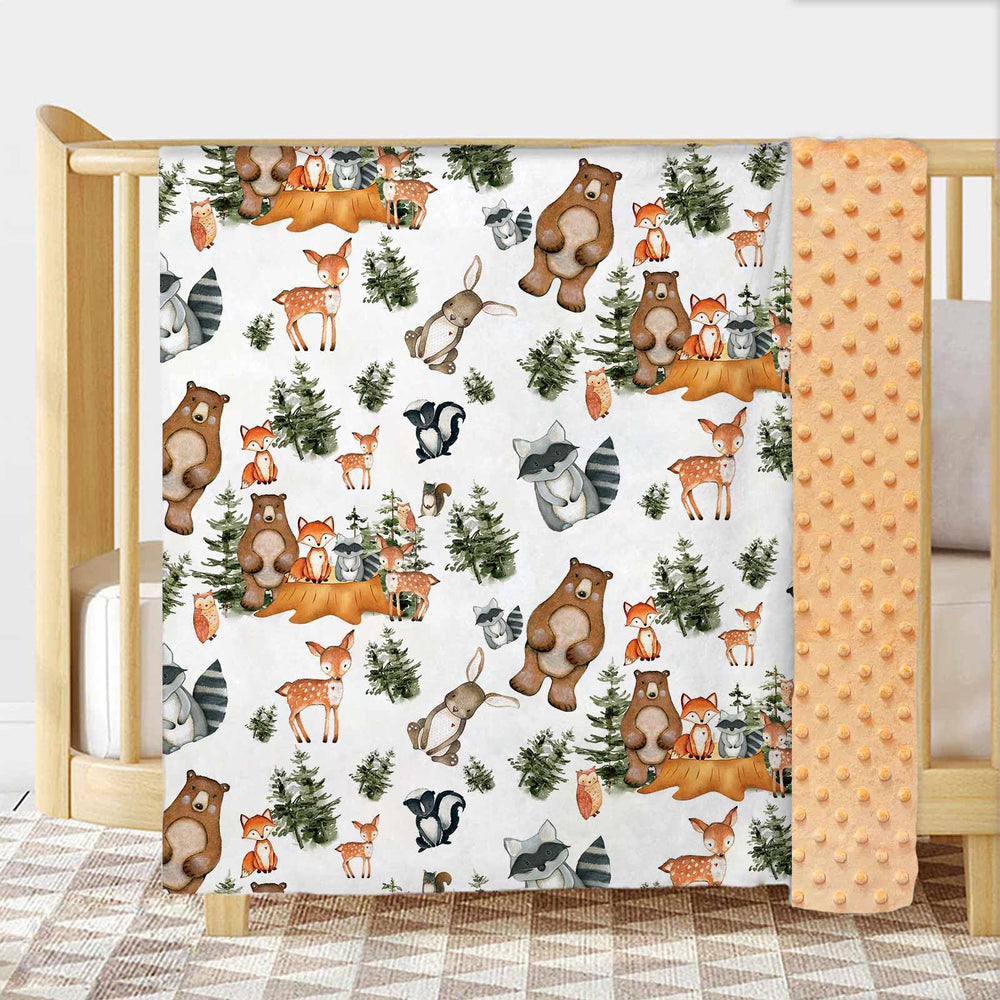 Buerhanerry Woodland Blanket back view showing dotted backing for versatile use