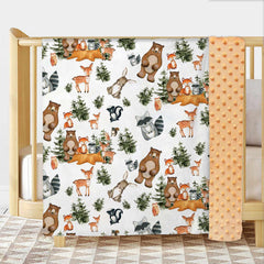 Buerhanerry Woodland Blanket back view showing dotted backing for versatile use