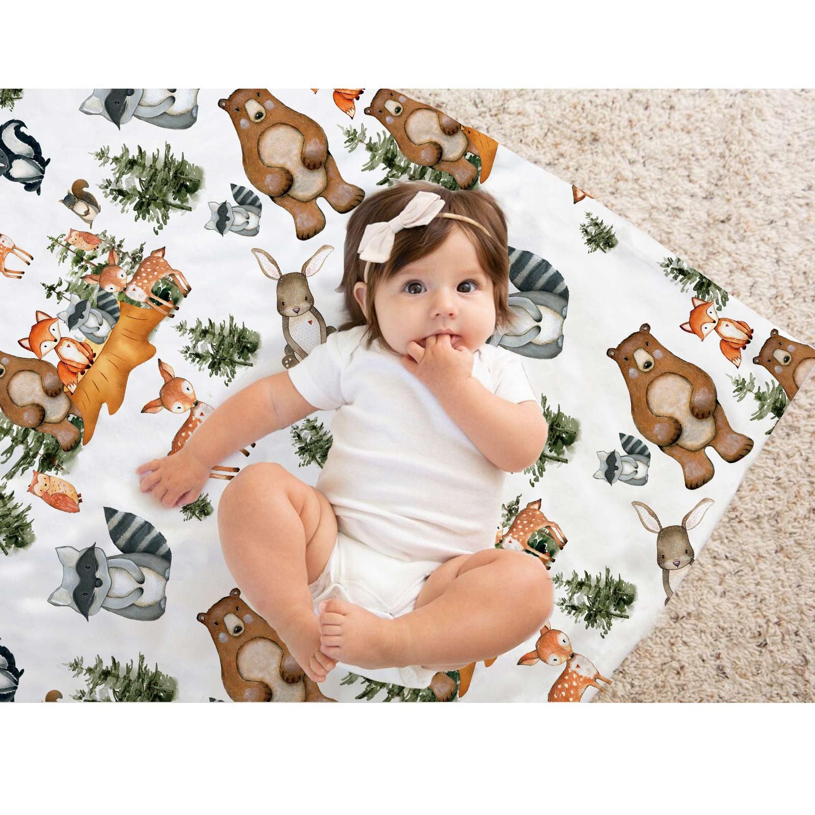 Buerhanerry Woodland Blanket folded compactly for easy carrying