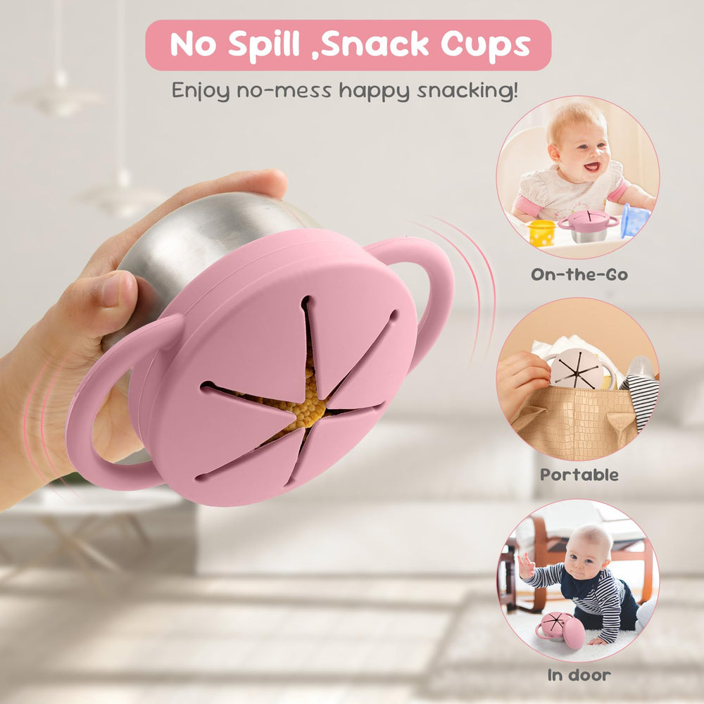 Bufilea spill-proof lid prevents spills on car trips and outings.