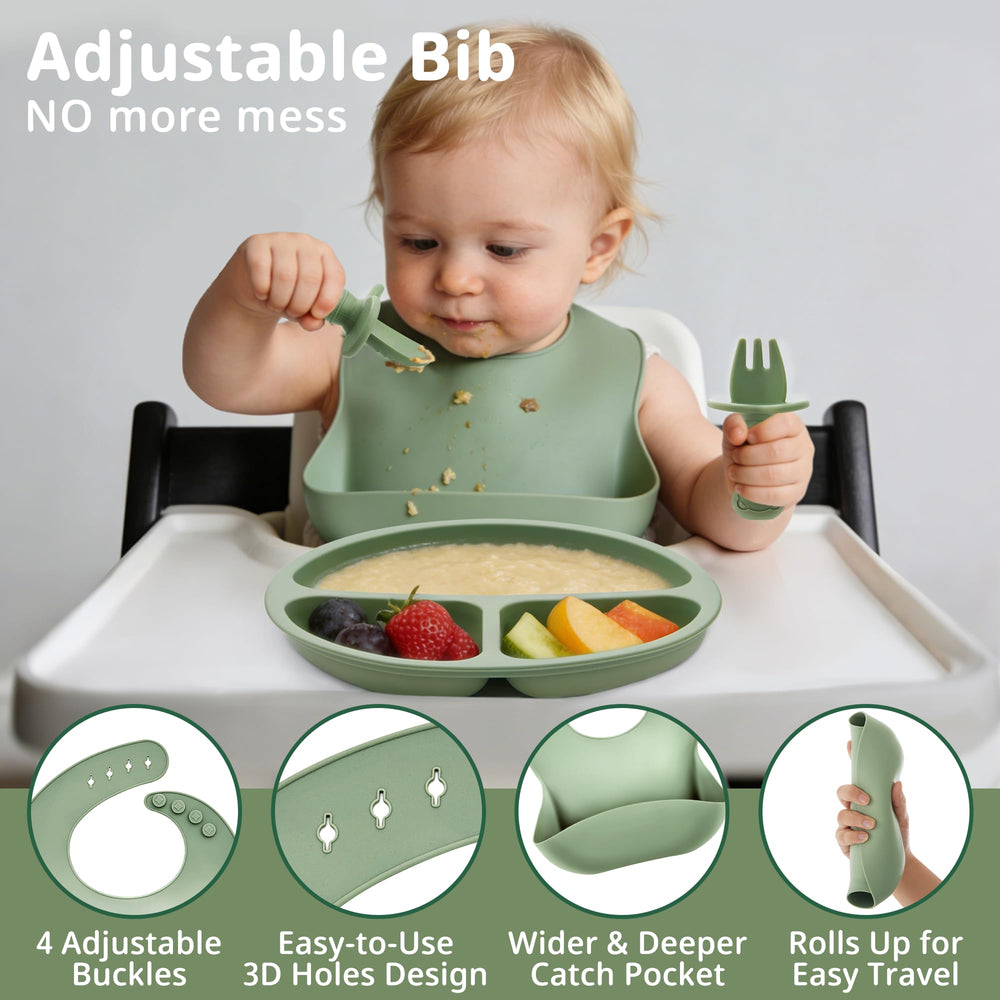 Bufims first-stage silicone spoon and silicone fork for gentle gums