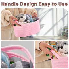 Bufims foldable cotton rope basket structure folds flat for simple storage.