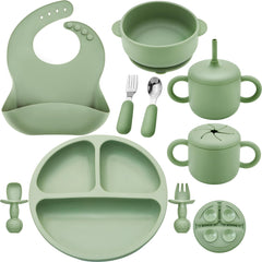 Bufims suction-divided plate for tidy mealtimes and self-feeding practice