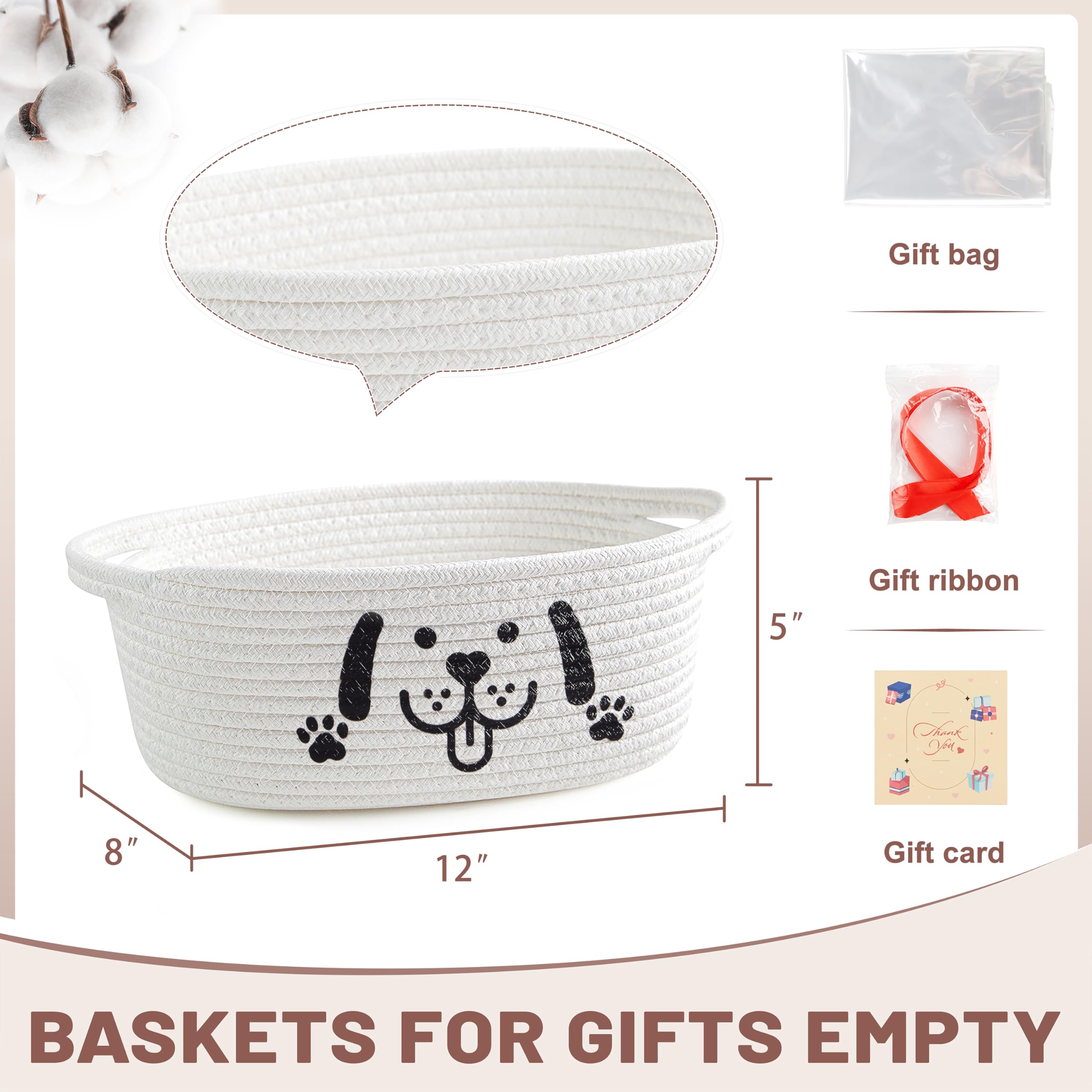Bufims small woven dog gifts basket fits 12x8x5 inches neatly in any corner.