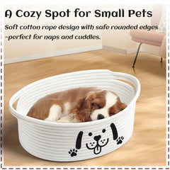 Bufims small woven dog gifts basket offers easy access with its open-top design.