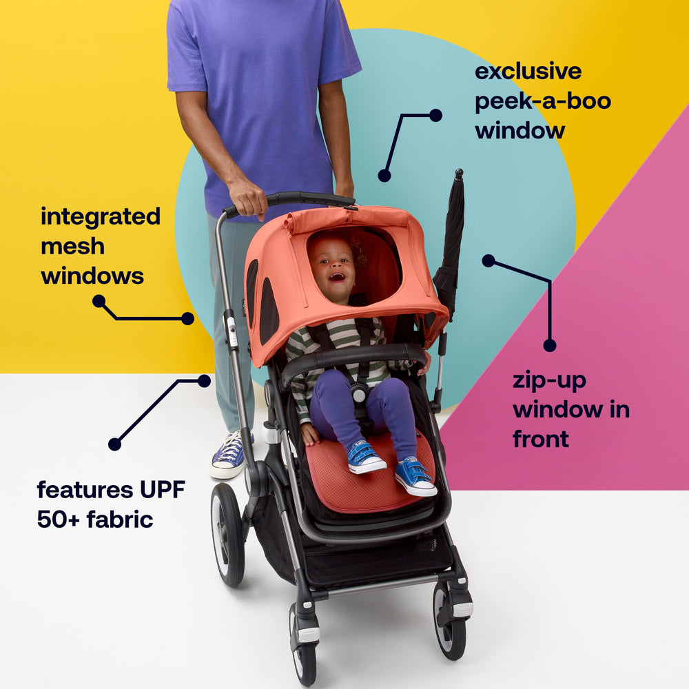 Bugaboo Breezy Sun Canopy peek-a-boo panel for easy supervision.