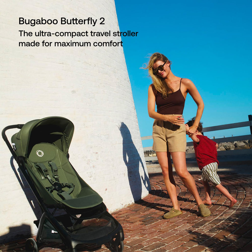 Bugaboo Butterfly 2 adjustable footrest supports growing children's legs.