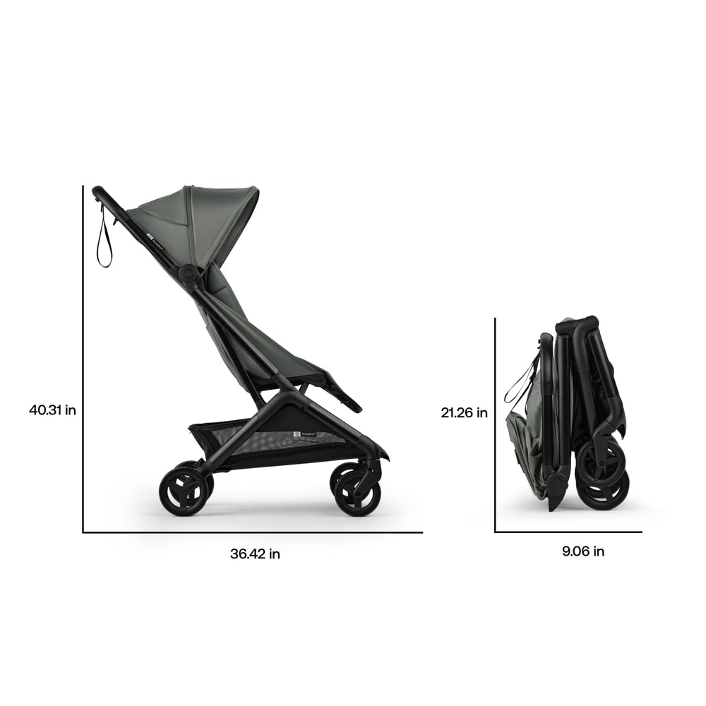 Bugaboo Butterfly 2 IATA-compatible carry-on dimensions for air travel.