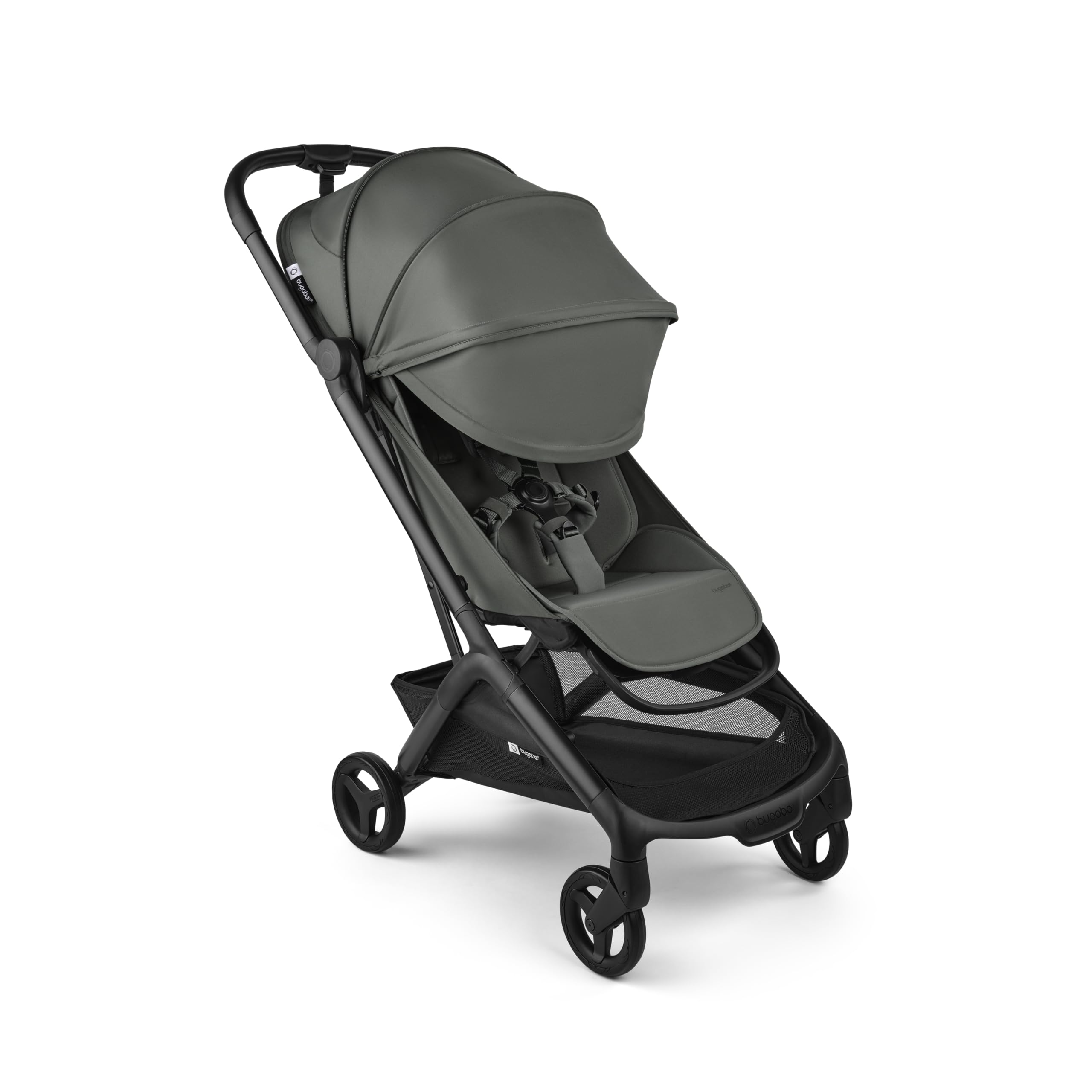 Bugaboo Butterfly 2 green color stands out in crowded streets.