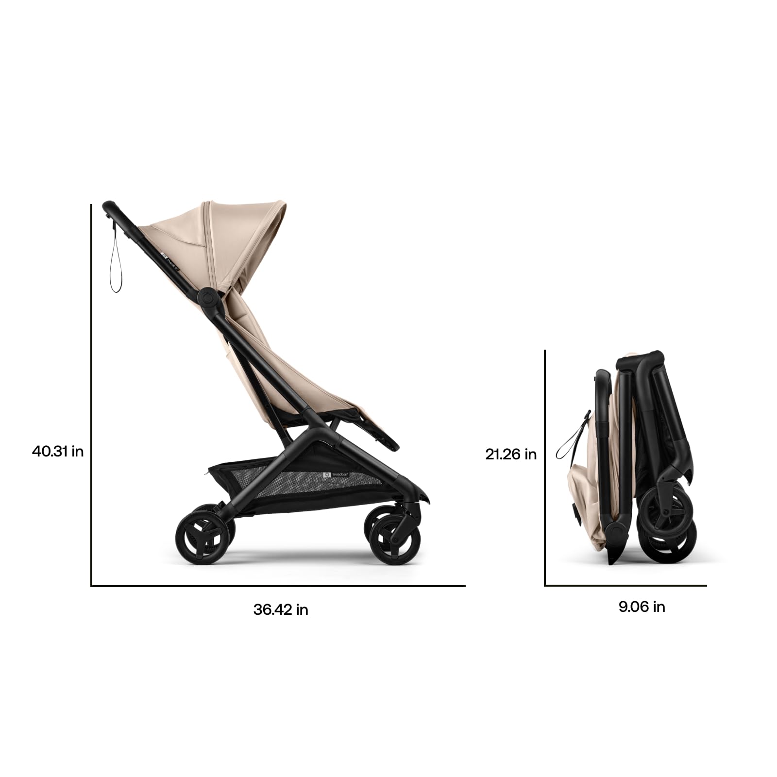 Bugaboo Butterfly 2 one-second fold shows effortless setup and stowaway convenience.