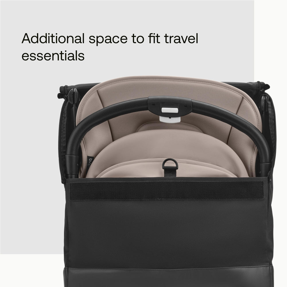 Black Bugaboo Butterfly bag adds organized protection for travel and storage.