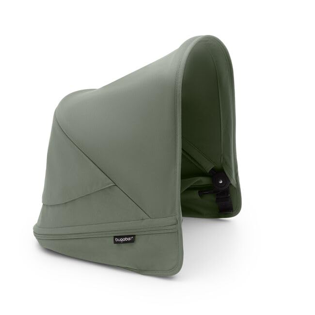 Bugaboo Donkey 5 sun canopy forest green with UPF 50+ protection and peekaboo visibility