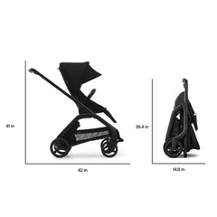 Bugaboo Dragonfly bassinet mode image demonstrates newborn cocoon for quiet naps.