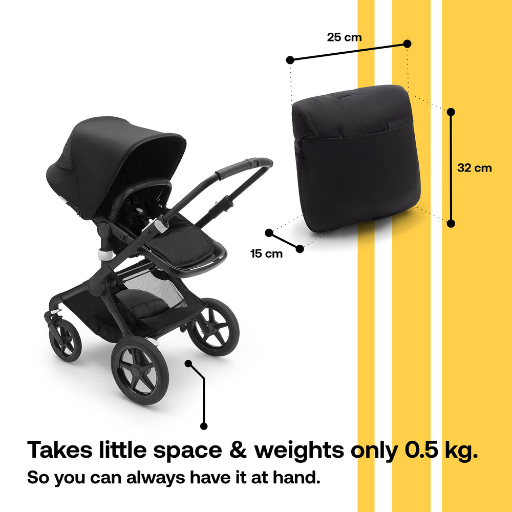 Bugaboo Footmuff magnet apron for quick, secure fit adjustments.